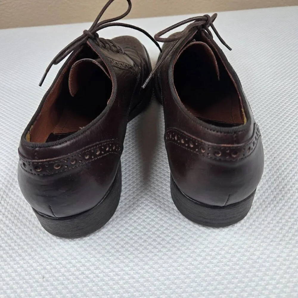 Johnston & Murphy Brown Leather Wingtip Oxford Mens Dress Shoes 8.5 M